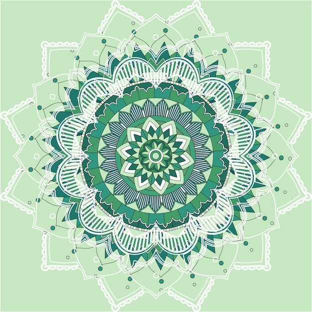 Free vector mandala patterns on green background
