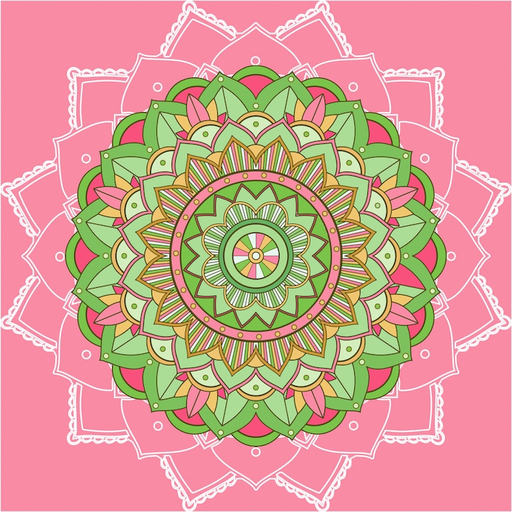 Free Vector mandala patterns on pink background
