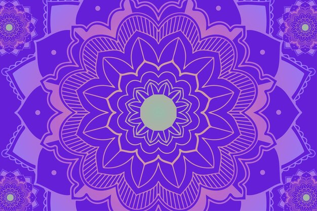 Mandala patterns on purple background