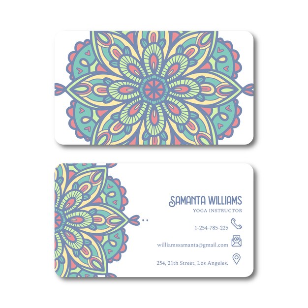 Premium Vector Mandala personal card template