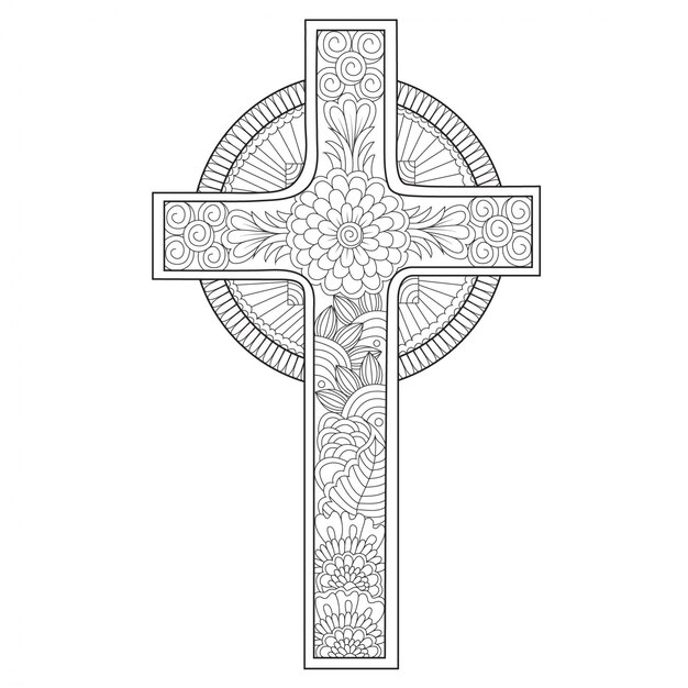Цветочный крест мандалы