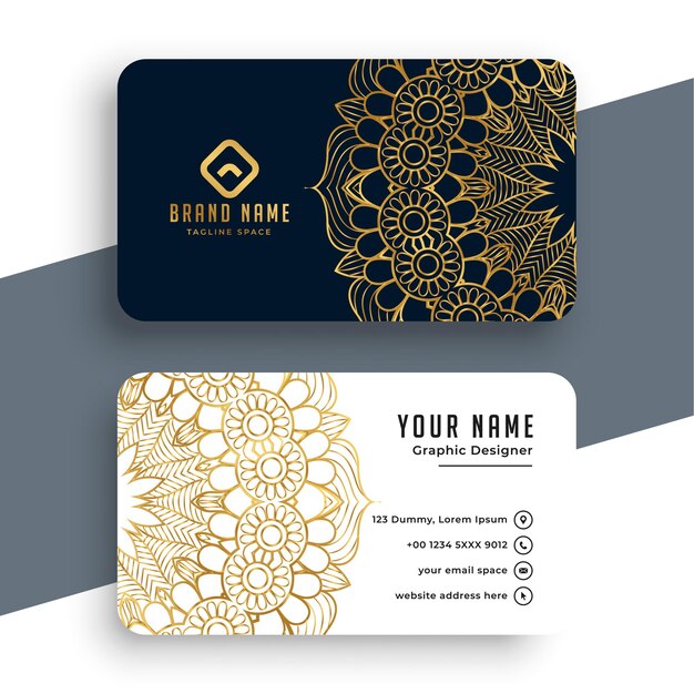 Mandala style premium business card template 