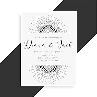 招待状​の​マンダラスタイル​の​結婚式​テンプレート​カード