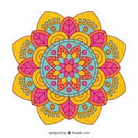 Vettore gratuito mandala con i colori