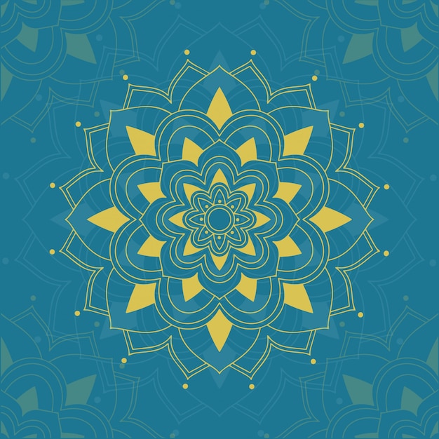 Mandalas pattern  on blue background