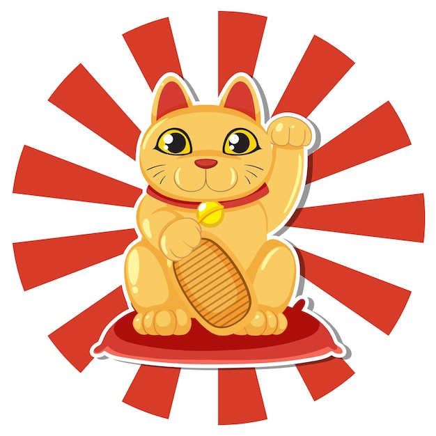 Free vector maneki neko japanese cat nation tradition symbol