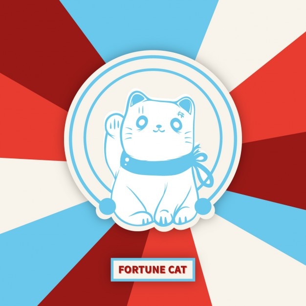Maneki-neko lucky cat Free Vector