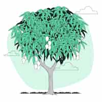 Vettore gratuito illustrazione del concetto di albero di mango