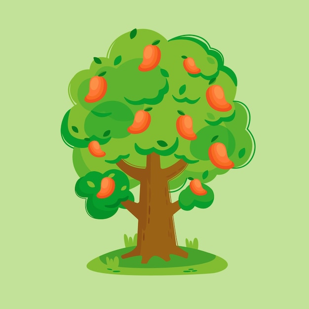 Free vector mango tree illustration