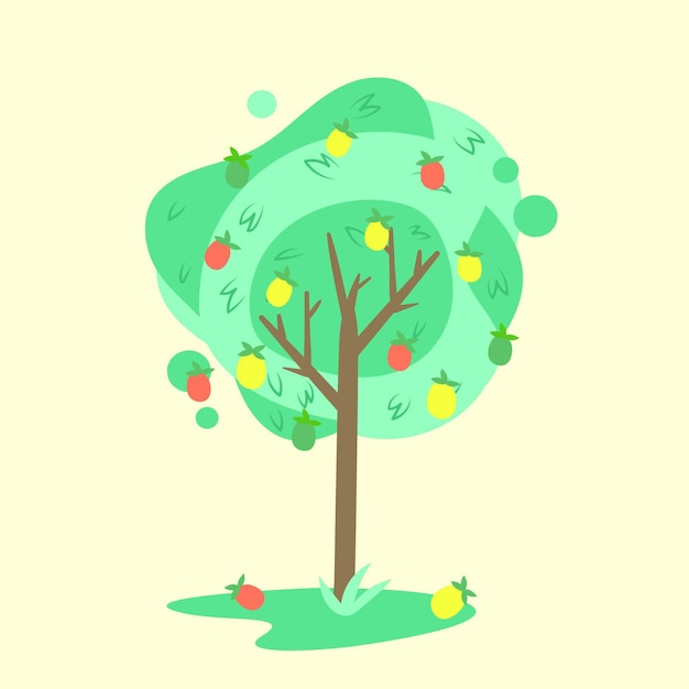 Free vector mango tree illustration