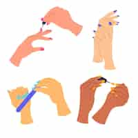 Free vector manicure hand collection