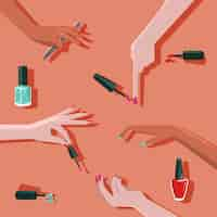 Free vector manicure hand collection