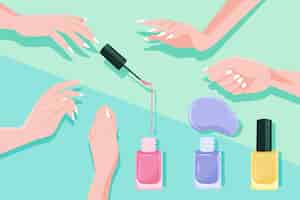 Free vector manicure hand collection