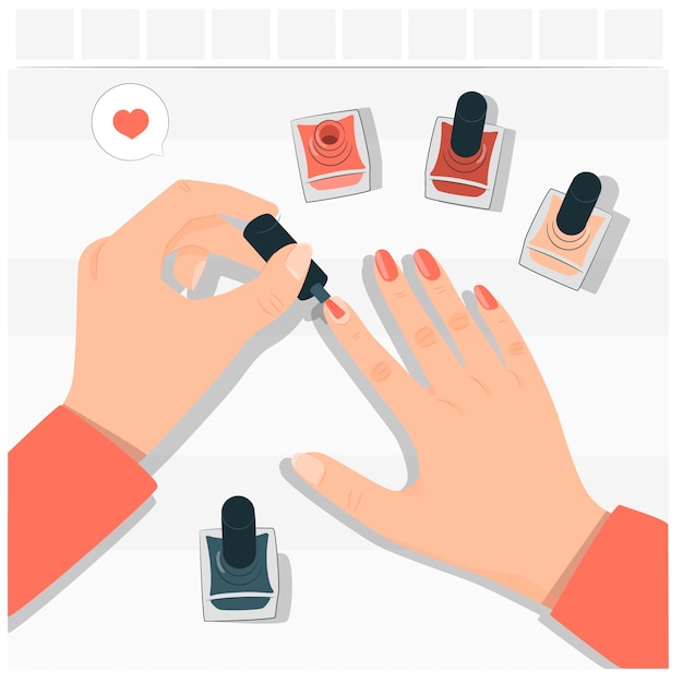 Illustrazione del concetto di manicure per le mani