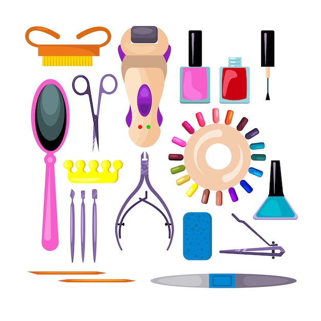 Free vector manicure and pedicure set