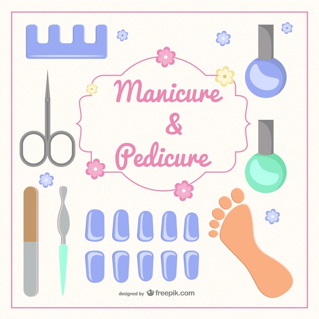 Free vector manicure and pedicure vector