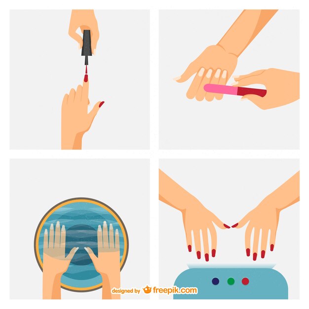 Manicure steps vector