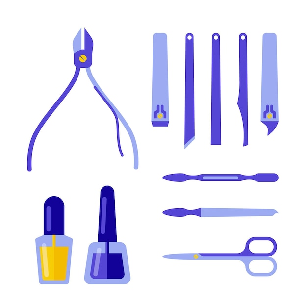 Free vector manicure tools collection