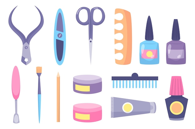 Manicure tools illustration concept