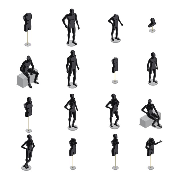 Mannequins Isometric Set