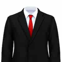 Бесплатное векторное изображение Мужской костюм реалистичная композиция с нарядным костюмом с белым галстуком и пиджаком