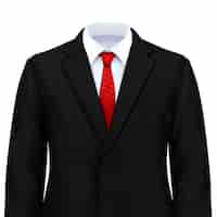 Free vector mans suit realistic composition with smart costume with white shirt tie and jacket