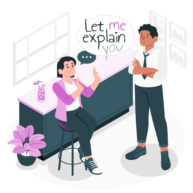 Mansplaining concept illustration