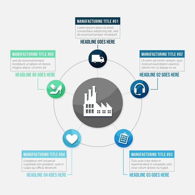 Free vector manufacturing infographic template