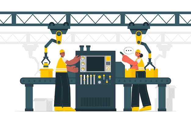 Manufacturing process concept illustration