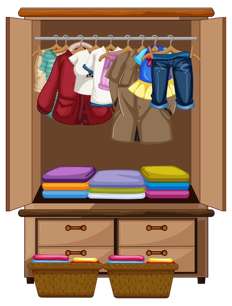 Free Vector | Many clothes in wardrobe