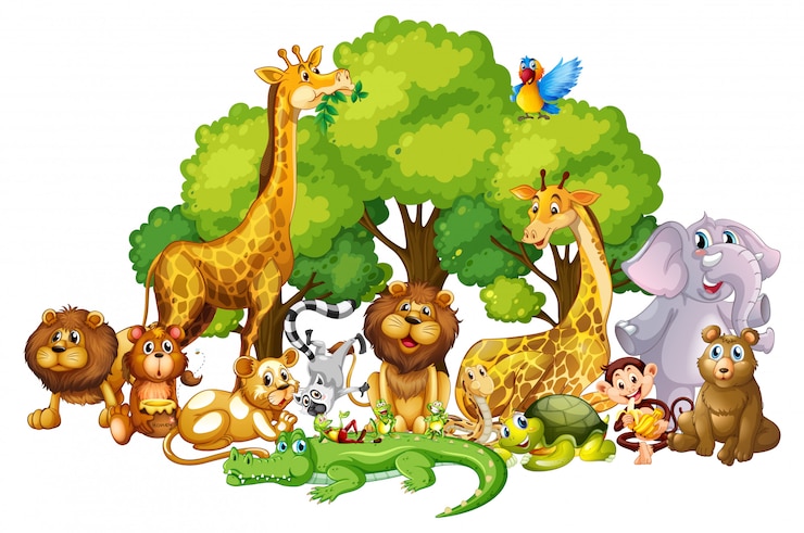 मुफ़्त वेक्टर many cutes in the park