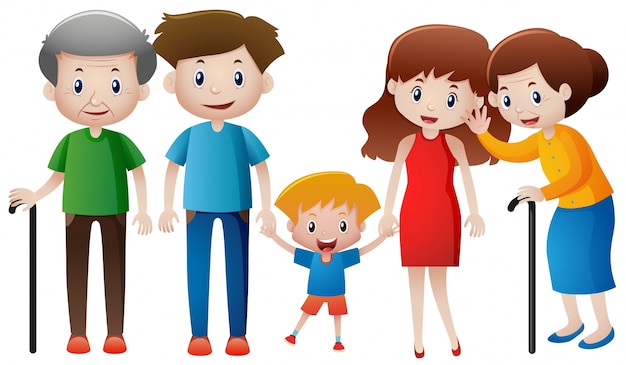 Free vector many people in family