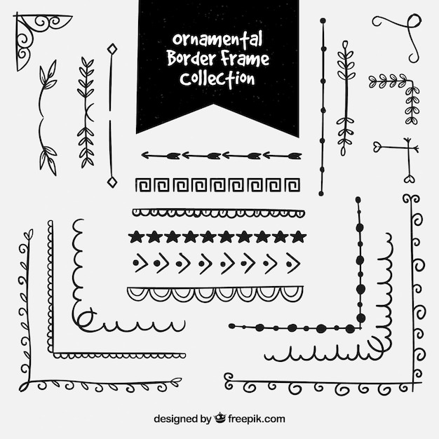 Free vector many various decorative elements, border frames