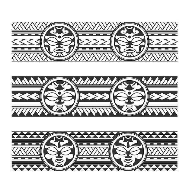 Free vector maori  tattoo border element