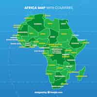 Free vector map of africa continent with different colors