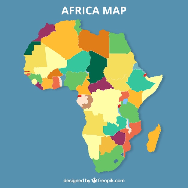 フラットスタイルのアフリカの地図