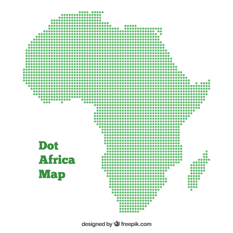 Free Vector map of africa with dots of colors