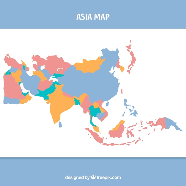 Map of asia in flat style