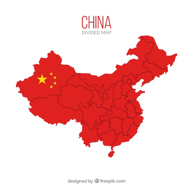 国境のある中国の地図