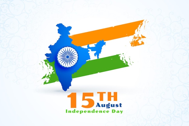 Карта индии с флагом на день независимости