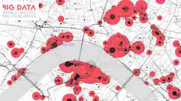 無料ベクター 近代都市のビッグデータの地図