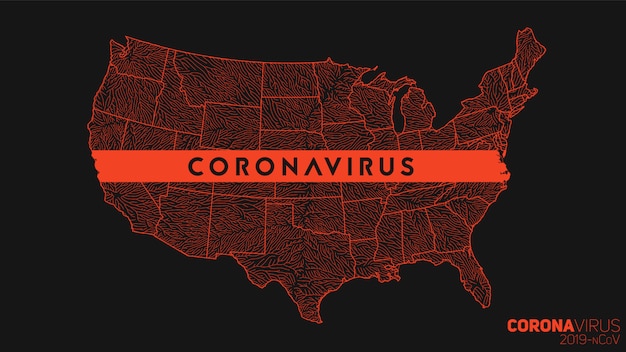 無料ベクター 米国で広まったコロナウイルスの地図