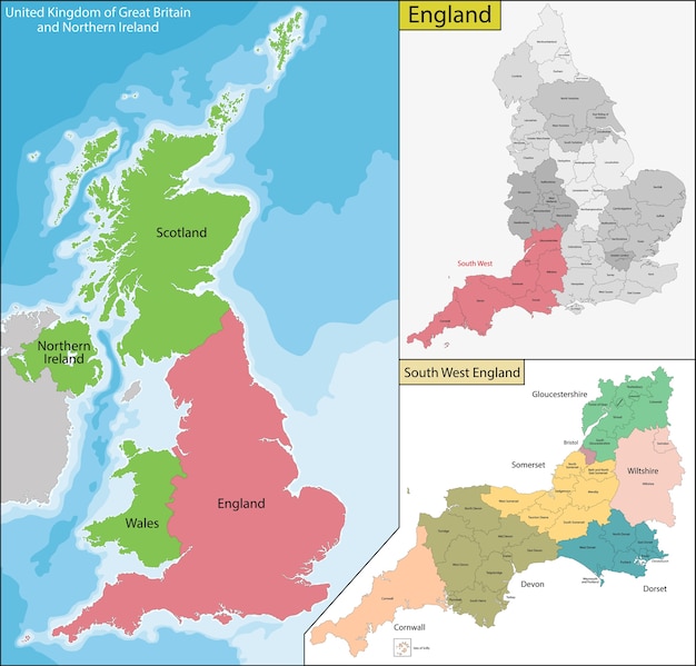 イギリス地図 プレミアムベクター