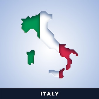 Карта италии с флагом