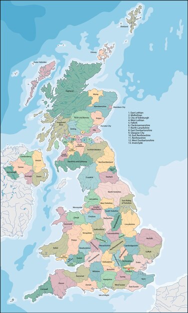 イギリス地図 プレミアムベクター