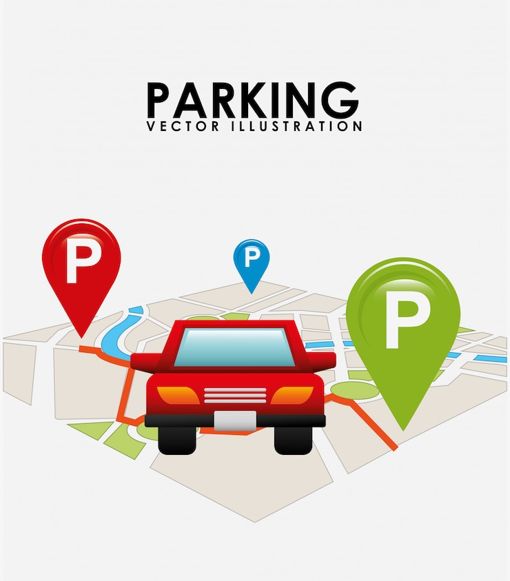 Free Vector map parking service
