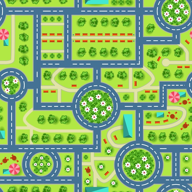 Map of a top view from the city