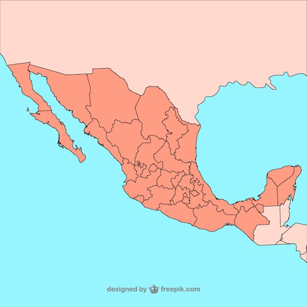 免费矢量mapa墨西哥