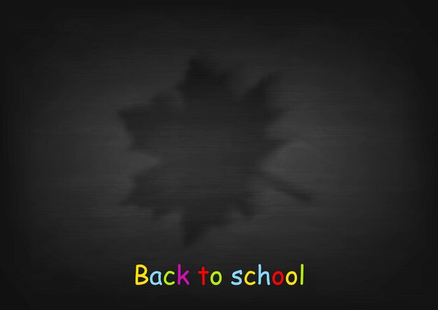 Maple leaf on black chalkboard. vector autumn background