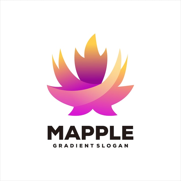 Free vector maple leaf colorful gradient logo